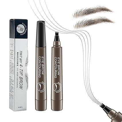 Eyebrow Waterproof Microblading Eyebrow Pen with 4-Prong Micro-Fork-Tip Applicator - GRAY (04 )